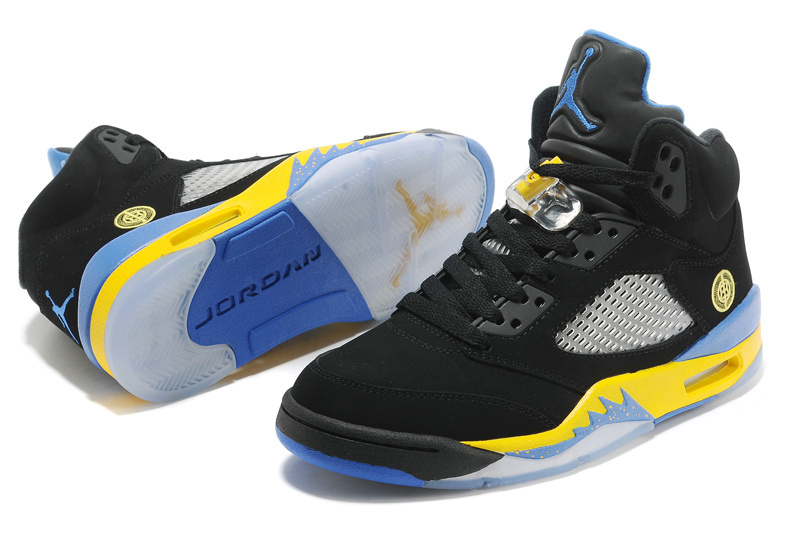 Air Jordan 5 Mens Shoes Aa Black/Yellow/Blue Online